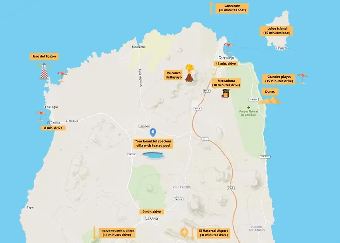 Beautiful Spacious With Private Heated Pool In Villa Lajares